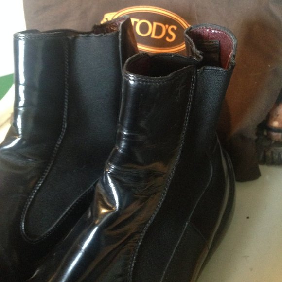 Black Leather Tod's Ankle Boots Size 40